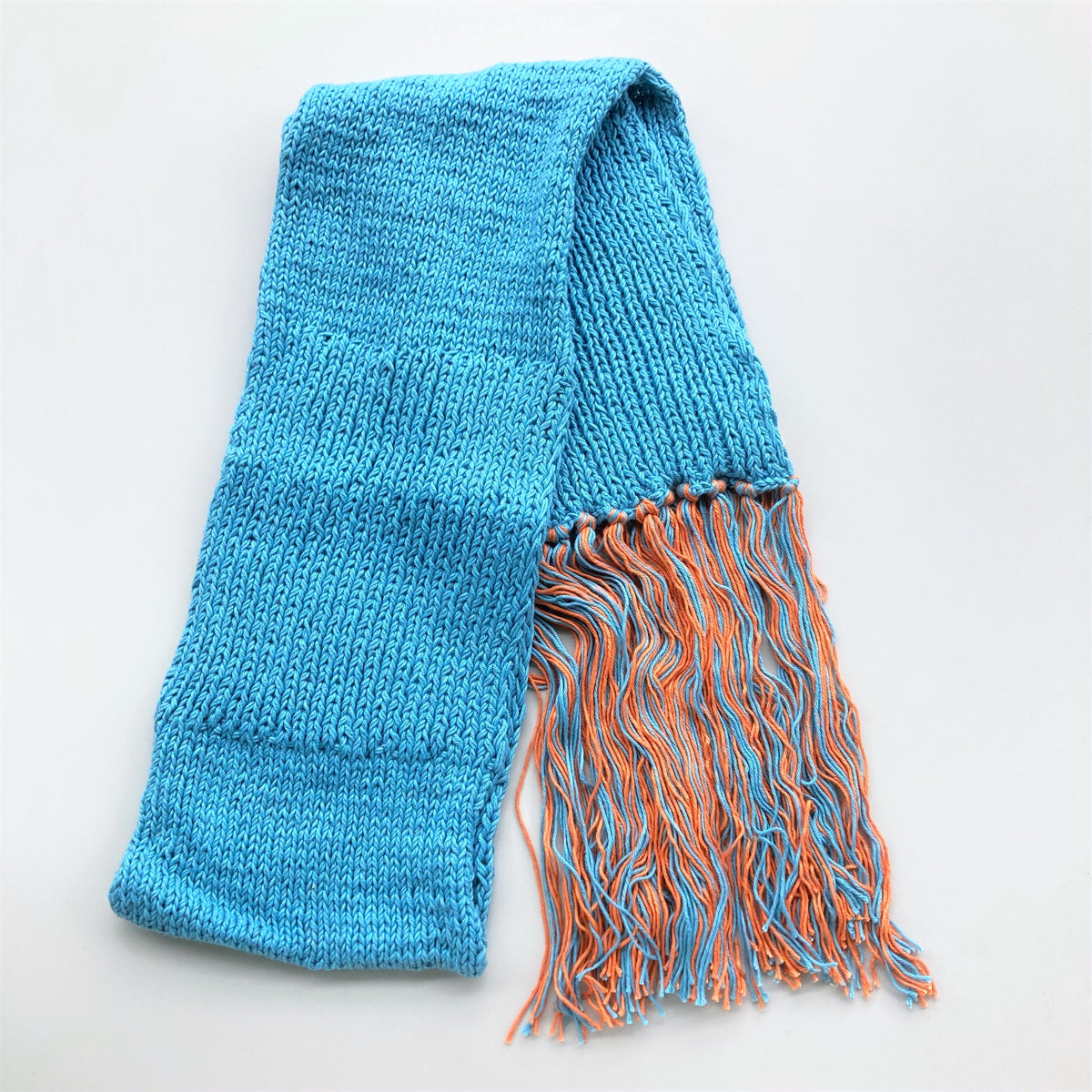 FLUFFY RIB MUFFLER / L.BLUE-ORANGE