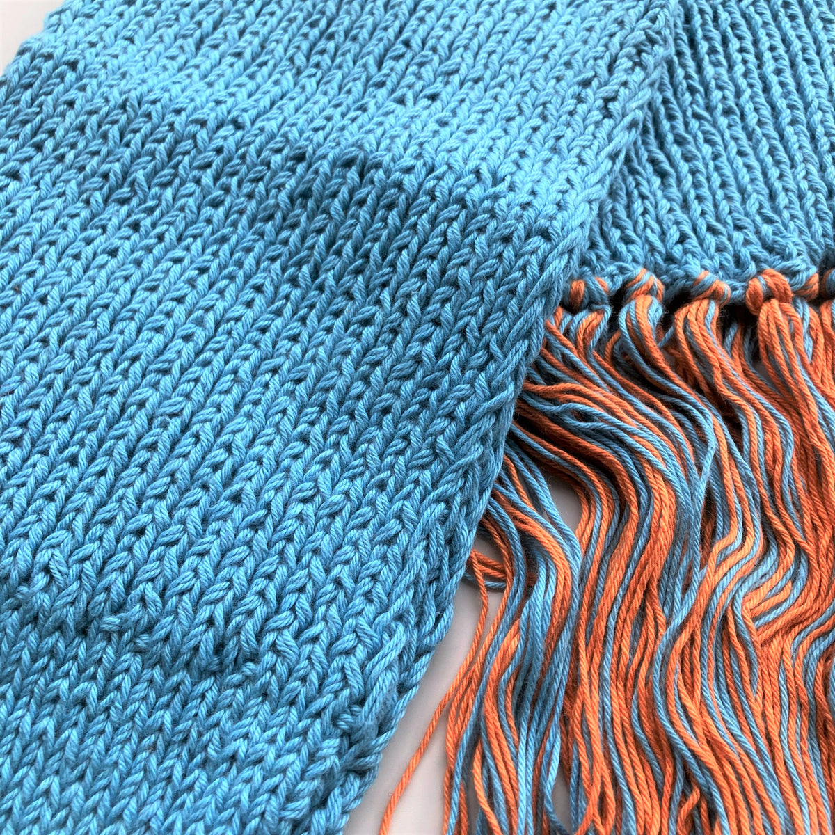 FLUFFY RIB MUFFLER / L.BLUE-ORANGE