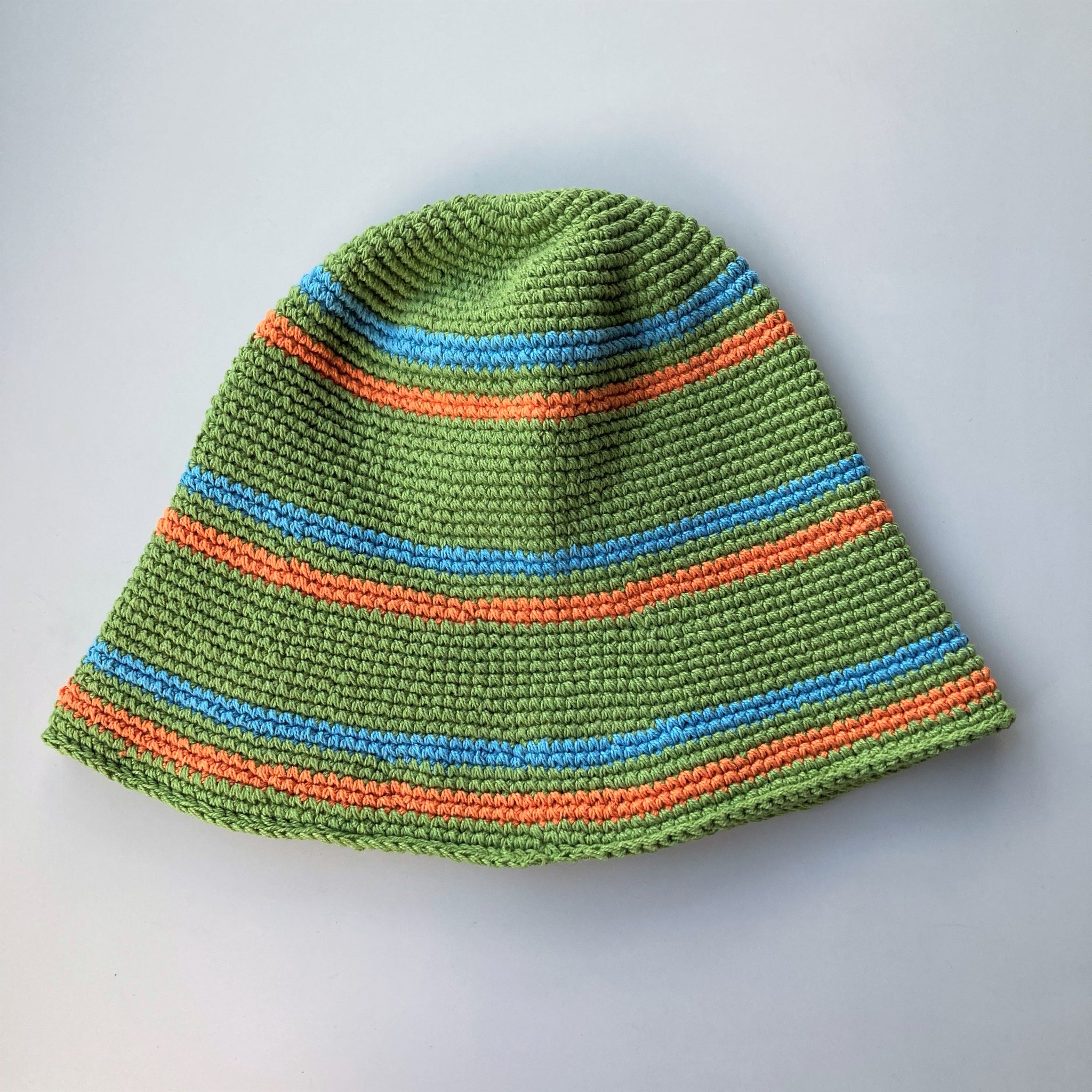 crochet line hat / GREEN
