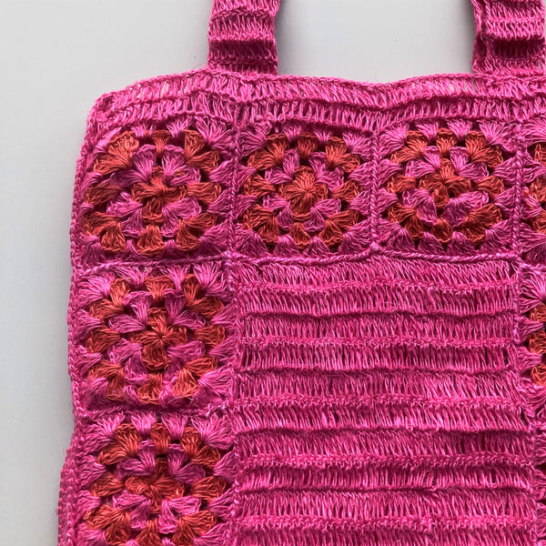 granny tote / pink-red
