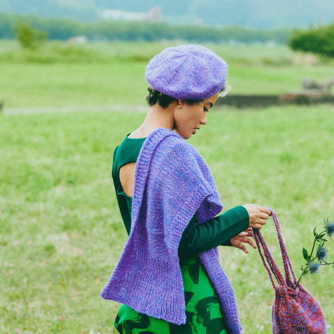 mohair beret / PURPLE