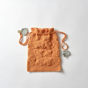 pansy crochet pouch/ orange