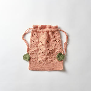 pansy crochet pouch/ pink