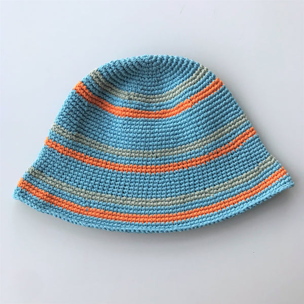 crochet line hat / ⅼ.blue-orange