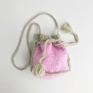 wool medias string shoulder / pink-gray