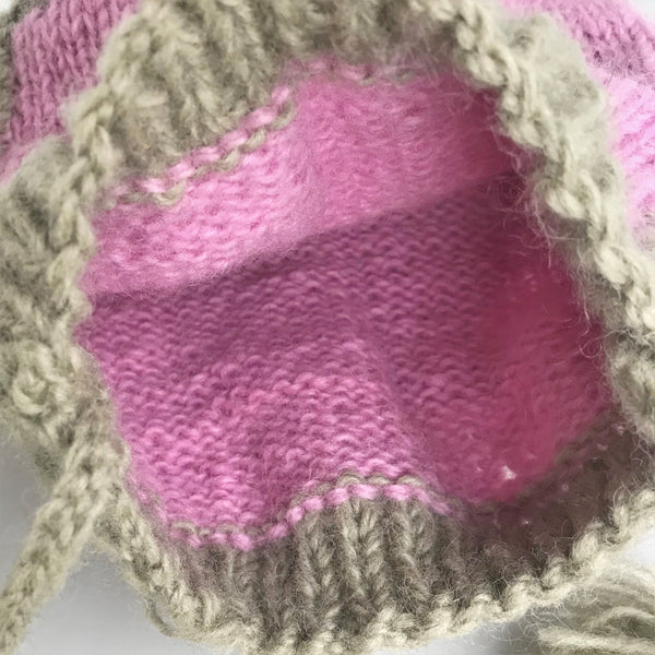 wool medias string shoulder / pink-gray