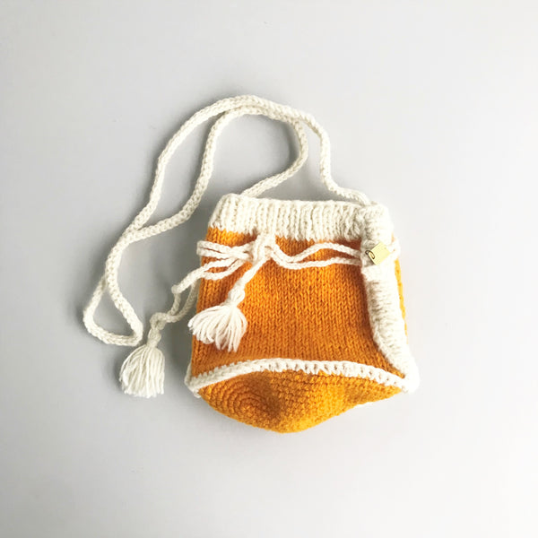 wool medias string shoulder / orange-white