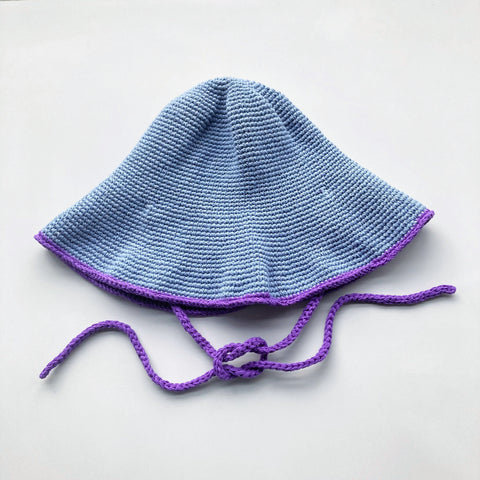 FLOWER HAT / light blue-purple