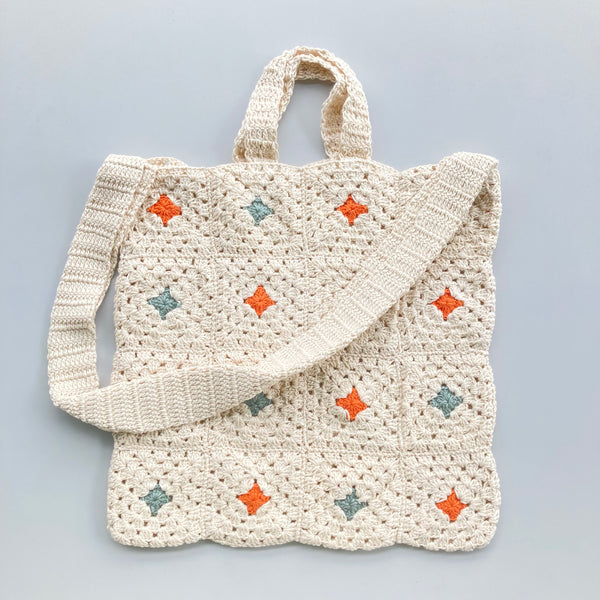 FLUFFY TOTE / O.WHITE-ORANGE-L.GRAY